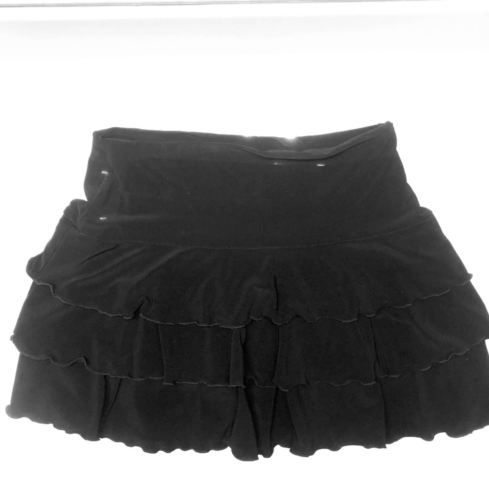 Black ruffle skirt